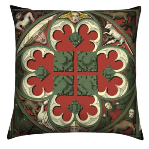 luxury-feather-gothic-pillow-hidden-zipper-from-dickleburgh-church-norfolk-painted-panel-from-rood-screen