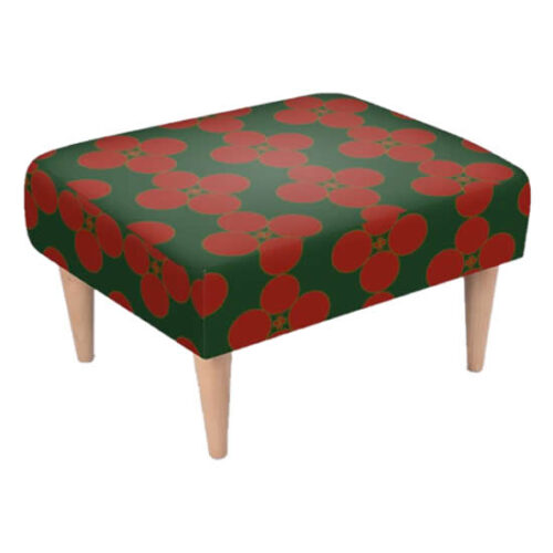 midcentury-modern-footstool-classic-gothic-red-and-green-pattern-ottoman