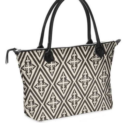 Designer-Tote-Handbag-Middle-Ages-Fleur-de-Lys-and-Diamonds