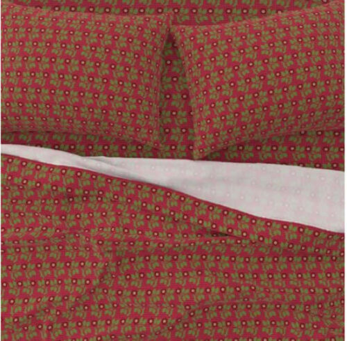 Zoroaster-Persian-Flowering-Aster-Branches-Sheet-Set-Falu-Red-Bed-Sheets-in-situ