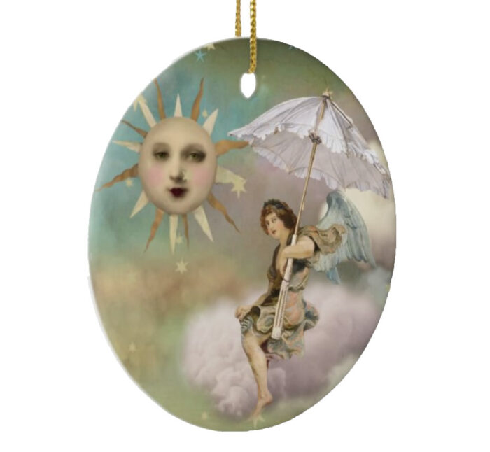 Angel-Under-An-Umbrella-in-the-Sky-Ceramic-Christmas-Ornament-right