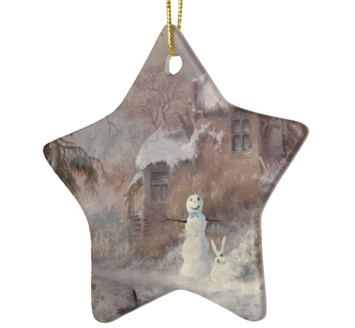 The-Magical-Snowman-Snowshoe-Hare-Ceramic-Christmas-Ornament-left