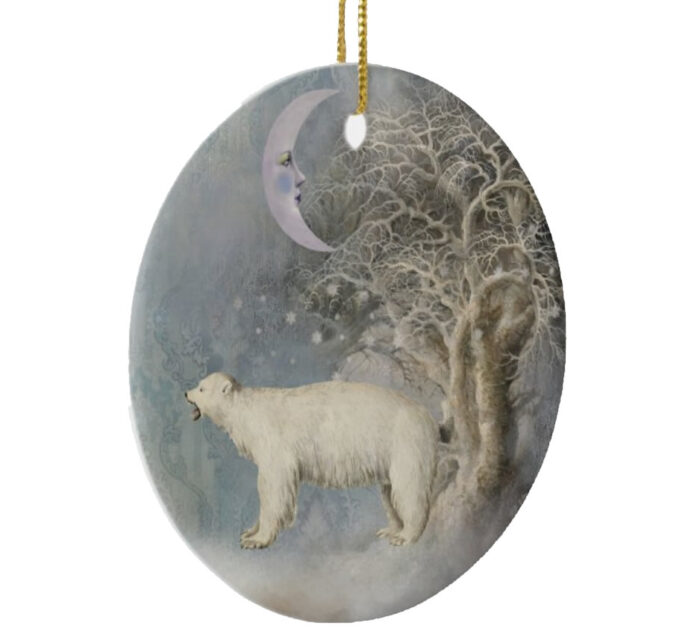 The-Spectacle-of-A-White-Bear-Ceramic-Christmas-Ornament-right