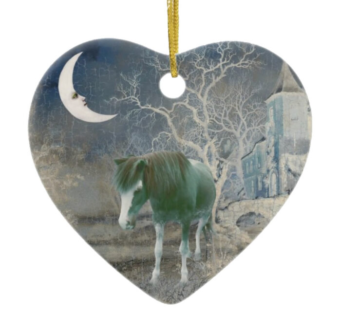 Wild-Blue-Pony-Ceramic-Christmas-Ornament-front