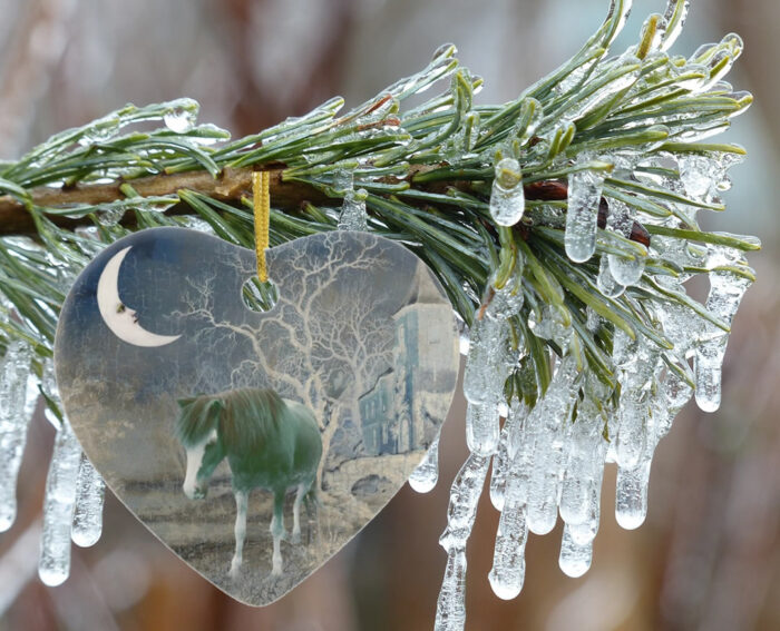 Wild-Blue-Pony-Ceramic-Christmas-Ornament-in-situ