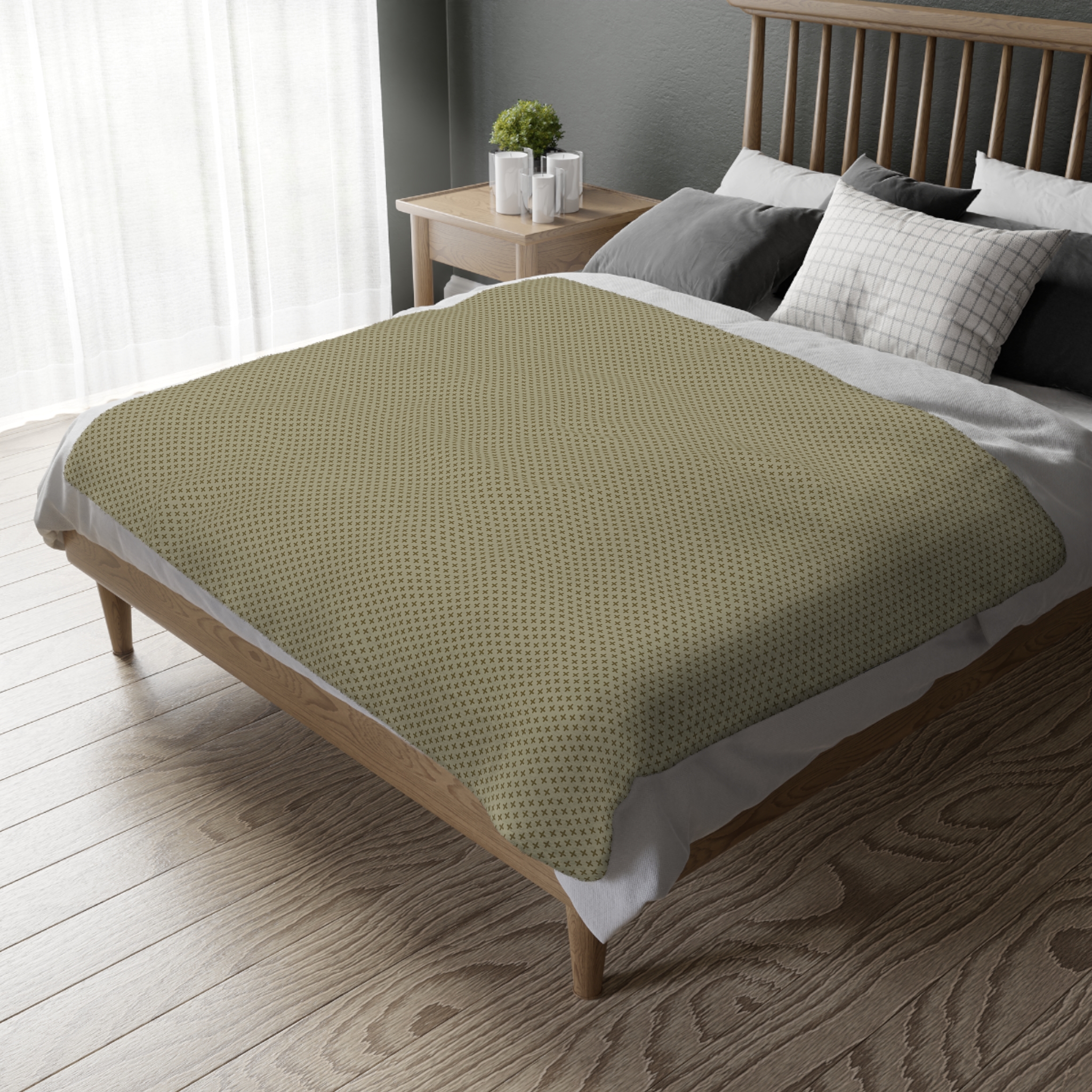 Cross Motif Velveteen Microfiber Blanket - Image 9