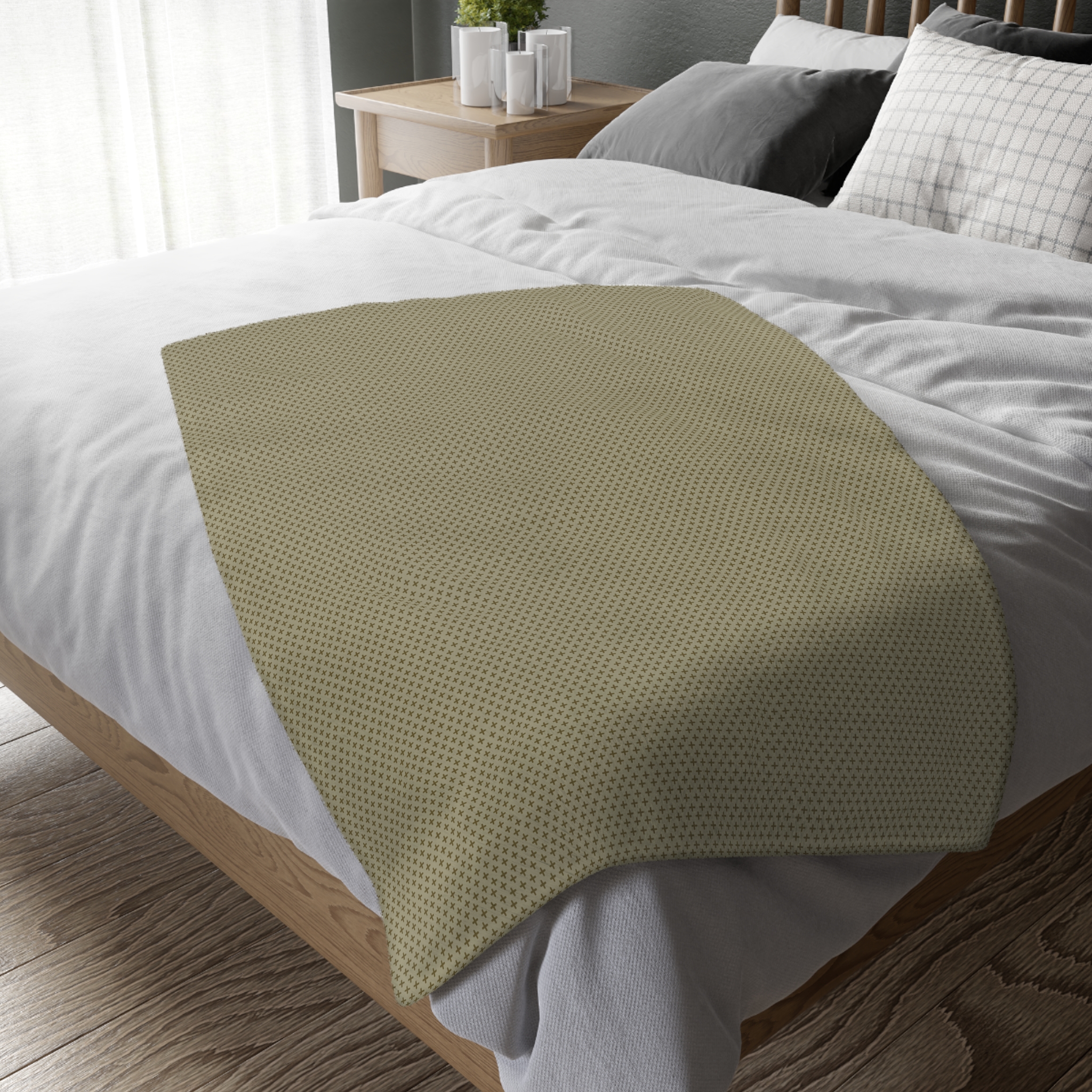 Cross Motif Velveteen Microfiber Blanket - Image 4